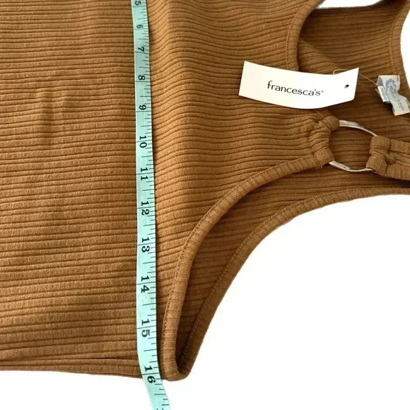 NWT Francesca's Womens Medium Beige Tank Dress Sleeveless Ribbed Knit Midi - Picture 10 of 14